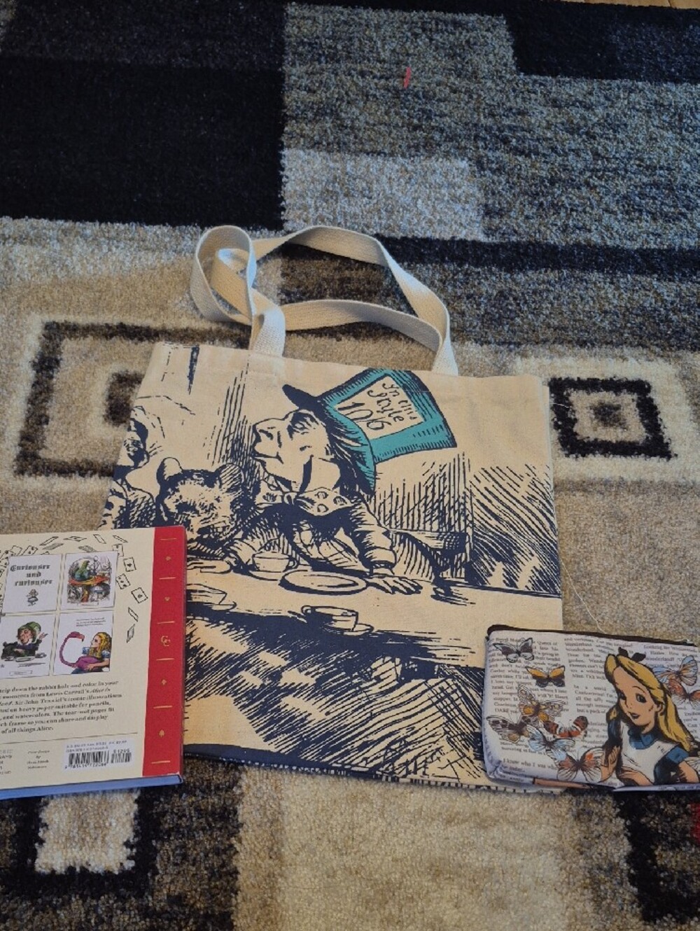Alice Illustration Pink & Cream Canvas Tote Bag - Picture 2 of 5